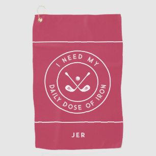 Cute Golfer Humour Golf Iron Sports Pro Magenta Re Towel
