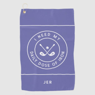 Cute Golfer Humour Golf Iron Sports Pro Periwinkle Towel