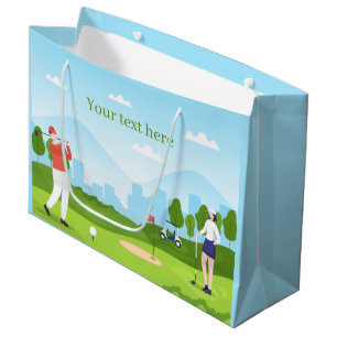 cute golfing party add text  large gift bag