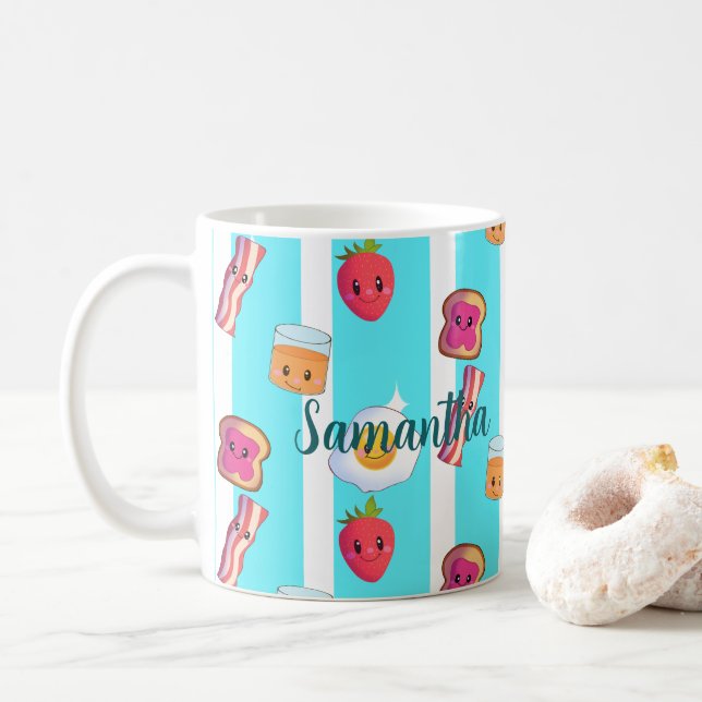 Cute Good Morning Delicious Breakfast  Coffee Mug (With Donut)
