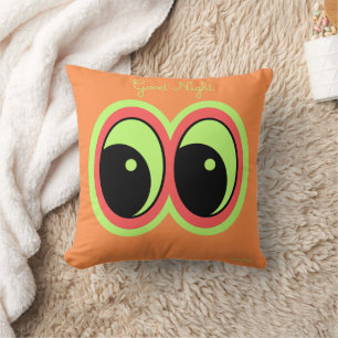 Cute Good Night Eyes Throw Pillow