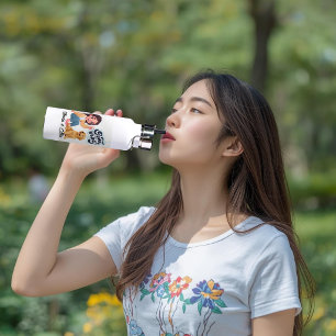 Cute “Good Vibes” Team Personalised Water Bottle