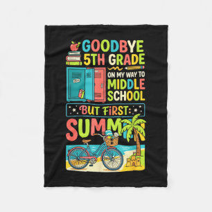Cute goodbye 5th grade middle school summer break  fleece blanket