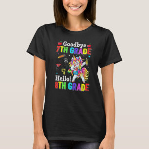 Cute Goodbye 7th Grade Hello 8th Grade Dabbing Uni T-Shirt
