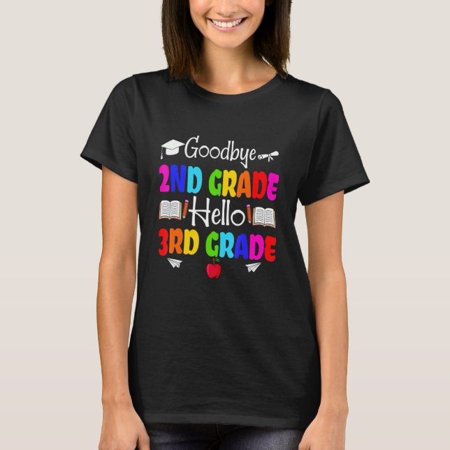 Cute Goodbye Second Grade Crew Hello 3rd Grade Squ T-Shirt (Front)