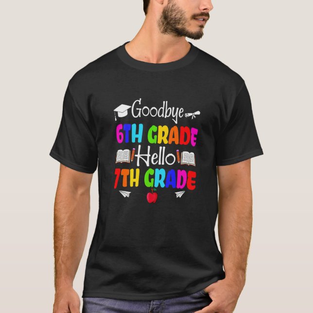 Cute Goodbye Sixth Grade Crew Hello 7th Grade Squa T-Shirt (Front)