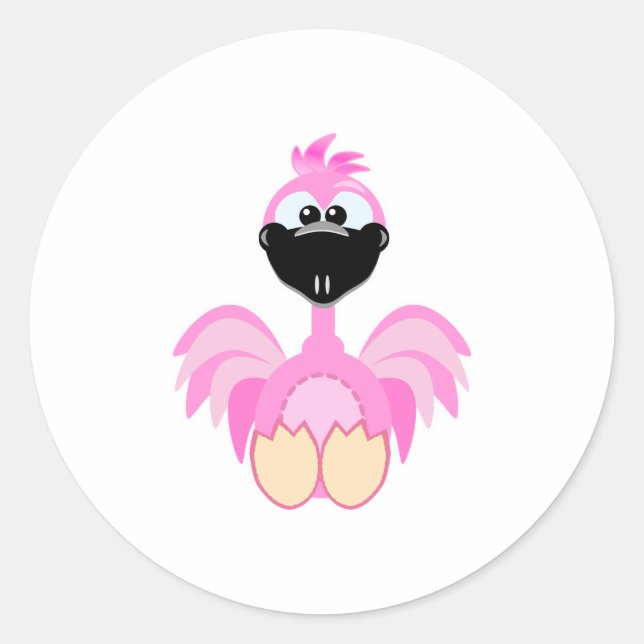 Cute Goofkins flamingo Classic Round Sticker (Front)