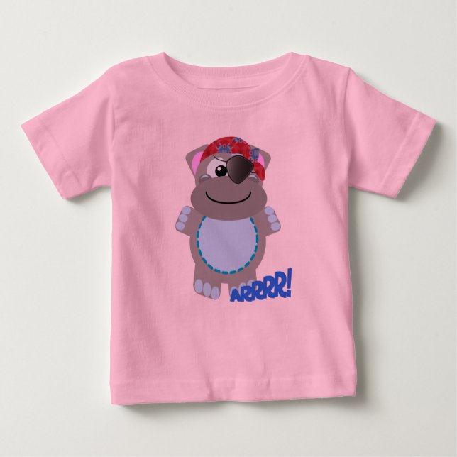 Cute Goofkins hippo pirate Baby T-Shirt (Front)