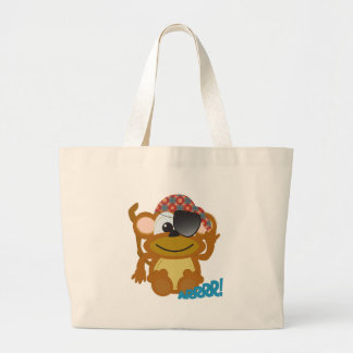 Cute Goofkins monkey pirate Large Tote Bag