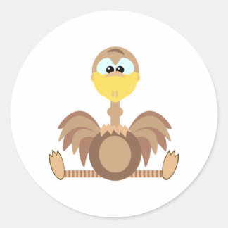 Cute Goofkins ostrich Classic Round Sticker