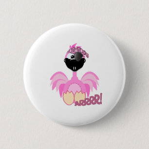 Cute Goofkins pirate flamingo 6 Cm Round Badge