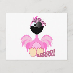 Cute Goofkins pirate flamingo Postcard