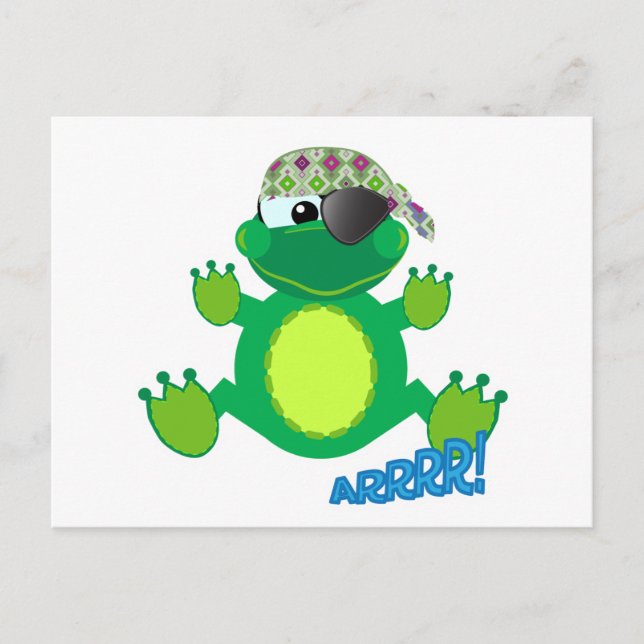 Cute Goofkins pirate froggy Postcard (Front)