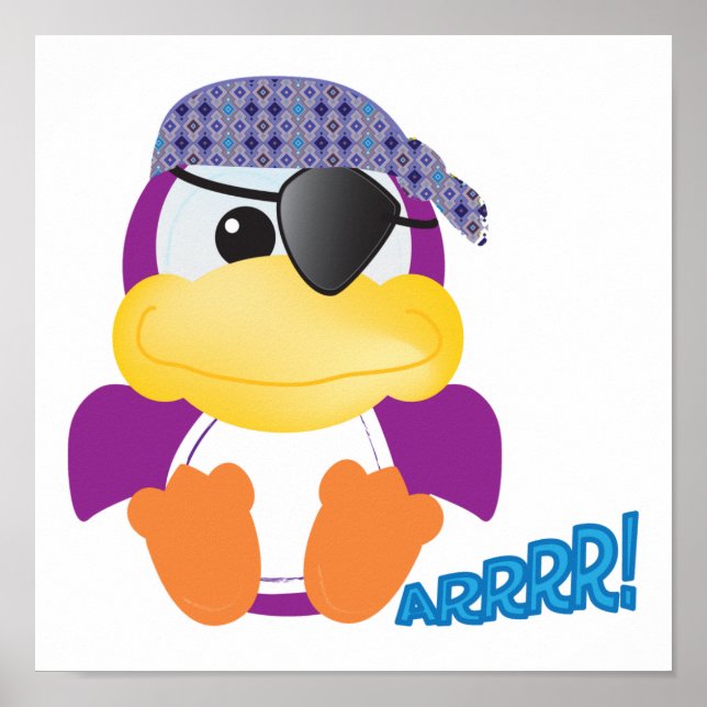 Cute Goofkins purple pirate ducky Poster (Front)