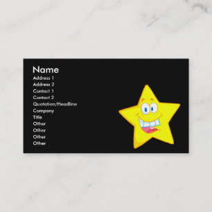 cute goofy star cartoon business card