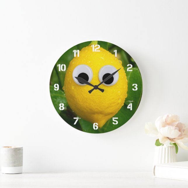 Cute Googly Eye Lemon Kids Clock (Home)