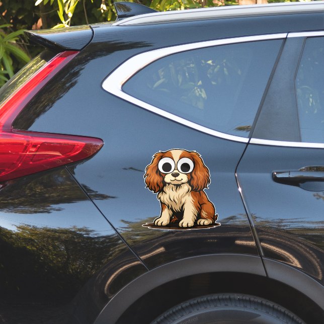 Cute Googly-Eye Puppy Illustration (Car Side)