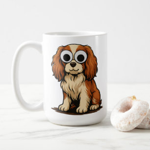 Cute Googly-Eye Puppy Illustration Coffee Mug