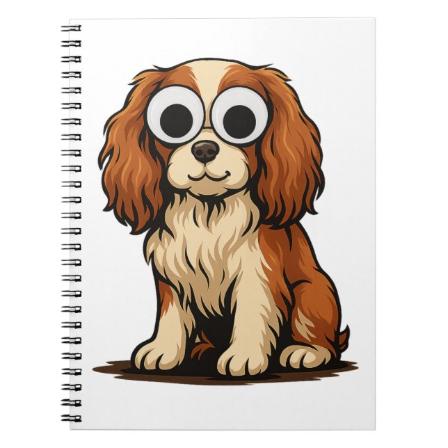 Cute Googly-Eye Puppy Illustration Notebook (Front)