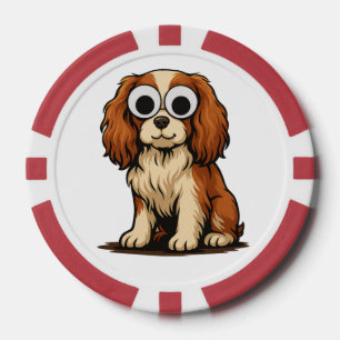 Cute Googly-Eye Puppy Illustration Poker Chips