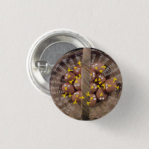 Cute googly-eyed eggs 3 cm round badge