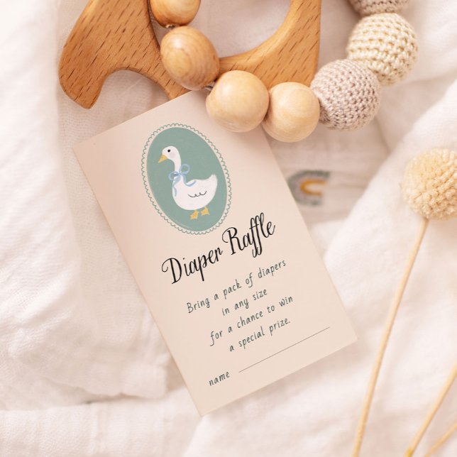 Cute Goose Baby Shower Diaper Raffle Enclosure (Creator Uploaded)