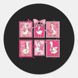 Cute Goose Breast Cancer Awareness For Women And G Classic Round Sticker
