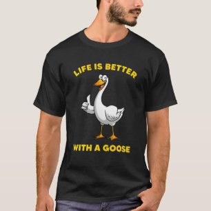 Cute Goose Design For Men Women Toddler Grey White T-Shirt