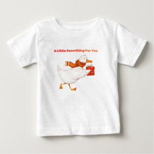 Cute Goose Holding Gift Baby T-Shirt