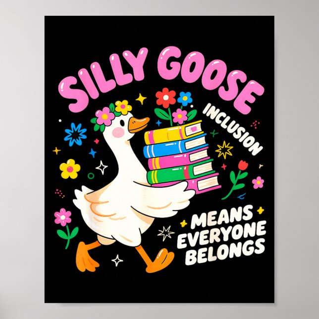 Cute Goose Inclusion Everyone Belongs Teacher Gift Poster (Front)