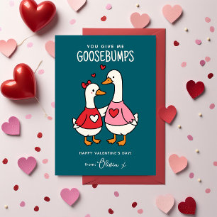 Cute Goose Kids Classroom Valentines Day Card