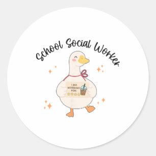 Cute Goose Social Worker Case Manager Apparel Ment Classic Round Sticker