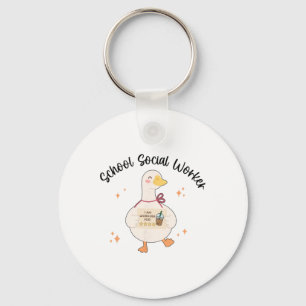 Cute Goose Social Worker Case Manager Apparel Ment Key Ring