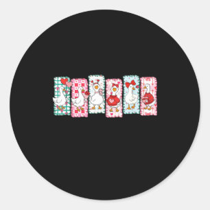 Cute Goose Valentine Coquette,duck Funny Gift Tee  Classic Round Sticker