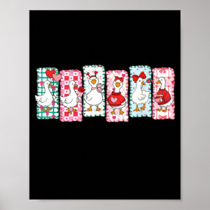 Cute Goose Valentine Coquette,duck Funny Gift Tee  Poster