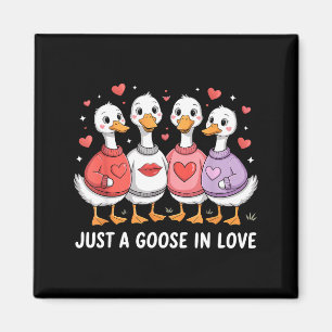 Cute Goose Valentine Love Cozy Animal Magnet