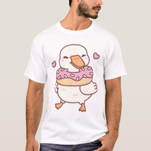 Cute Goose With Doughnut Around Neck T-Shirt