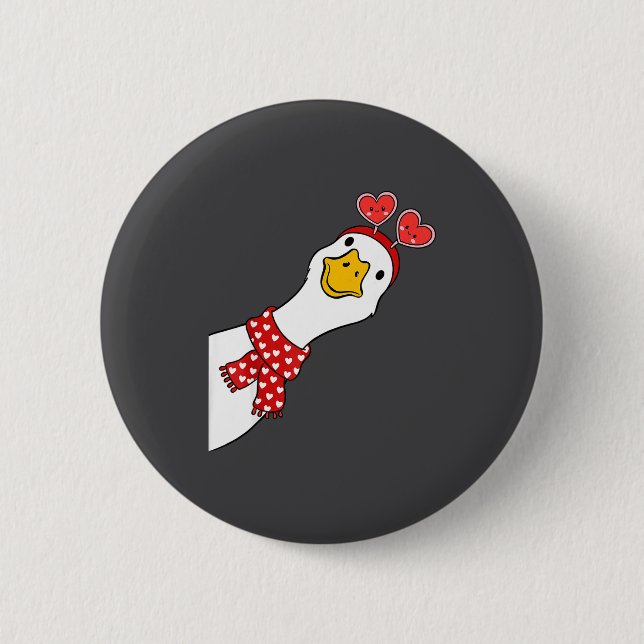 Cute Goose Xoxo Be Mine Happy Valentine's Day Wome 6 Cm Round Badge (Front)