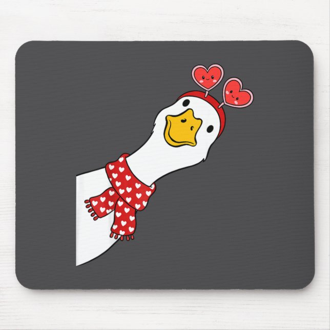 Cute Goose Xoxo Be Mine Happy Valentine's Day Wome Mouse Pad (Front)