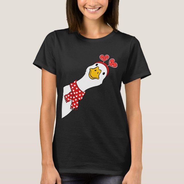 Cute Goose Xoxo Be Mine Happy Valentine's Day Wome T-Shirt (Front)