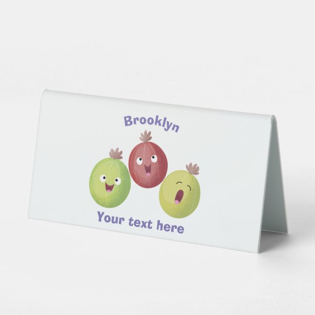 Cute gooseberry trio singing cartoon (Front)