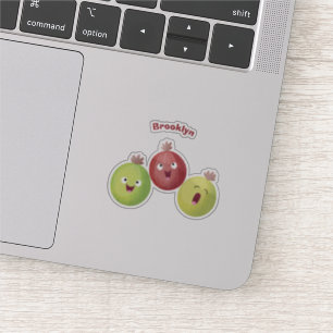 Cute gooseberry trio singing cartoon