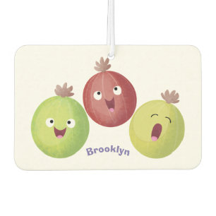 Cute gooseberry trio singing cartoon car air freshener