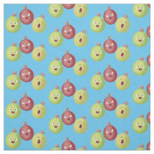 Cute gooseberry trio singing cartoon fabric