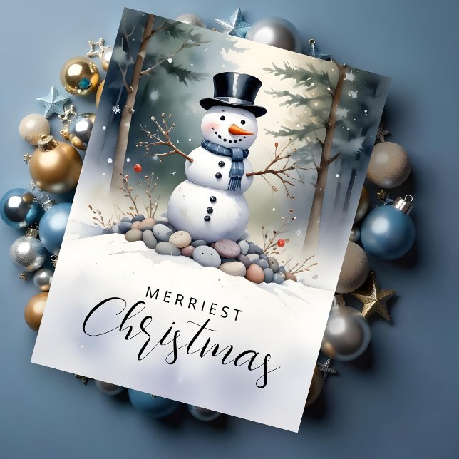 Cute Gorgeous Snowman Frosted Landscape Forest Tissue Paper (Cute Gorgeous Snowman Frosted Landscape Forest Christmas Tissue Papers for Decoupage.)