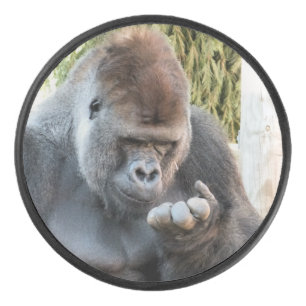 CUTE GORILLA HOCKEY PUCK