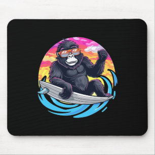 Cute Gorilla Surfing  Mouse Pad