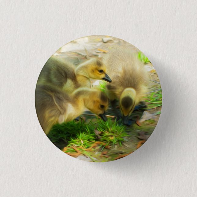 Cute Gosling 3 Cm Round Badge (Front)