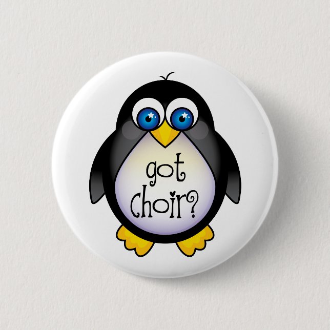 Cute Got Choir Penguin Gift 6 Cm Round Badge (Front)