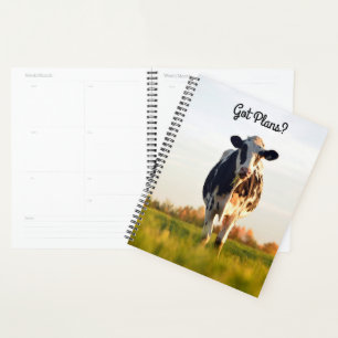 Cute Got Plans Holstein Heifer in Pasture (Lg.) Planner